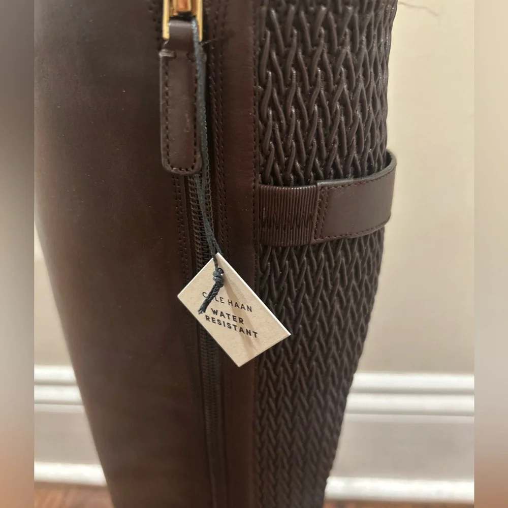 NWT Chesley Leather & Textile Knee-High Boots - Picture 5 of 8